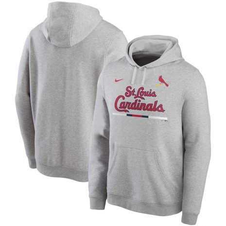 Men's St. Louis Cardinals Nike Gray Color Bar Club Pullover Hoodie Men's St. Louis Cardinals Nike Gray Color Bar Club Pullover Hoodie