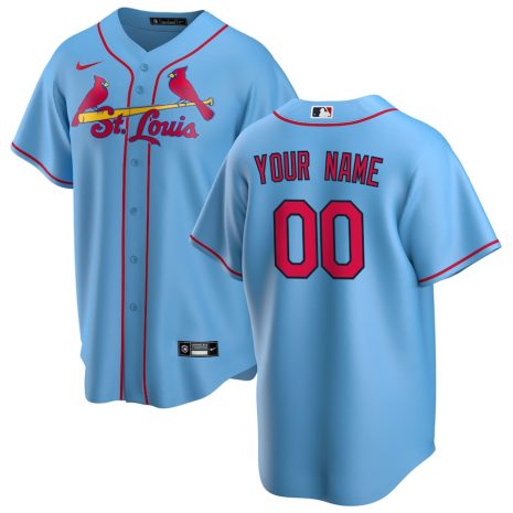 St. Louis Cardinals Nike Alternate 2020 Replica Custom Jersey - Light Blue St. Louis Cardinals Nike Alternate 2020 Replica Custom Jersey - Light Blue