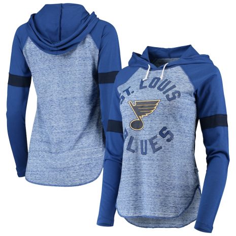 Women's St. Louis Blues Touch Blue Opening Day Raglan Long Sleeve Hoodie T-Shirt