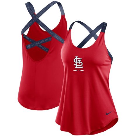 Women's St. Louis Cardinals Nike RedNavy Legacy Elastika Performance Tank Top Women's St. Louis Cardinals Nike RedNavy Legacy Elastika Performance Tank Top