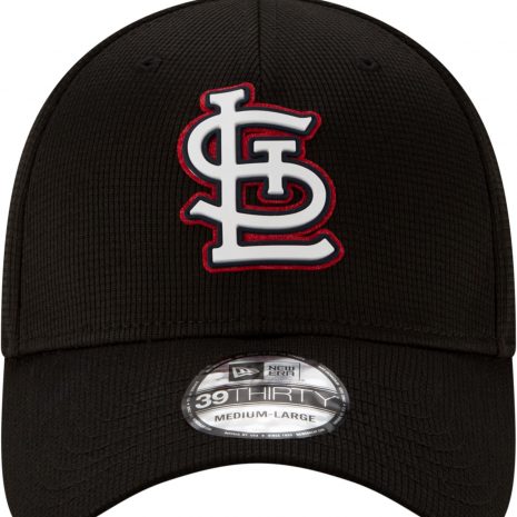New Era Men's St. Louis Cardinals Black 39Thirty Clubhouse Stretch Fit Hat1