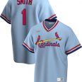 Nike Men’s St. Louis Cardinals Ozzie Smith #1 Blue Cooperstown V-Neck Pullover Jersey