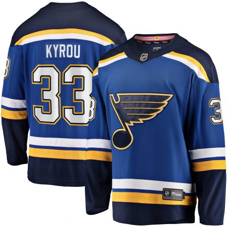 Jordan Kyrou St. Louis Blues Fanatics Branded Home Breakaway Player Jersey - Blue Jordan Kyrou St. Louis Blues Fanatics Branded Home Breakaway Player Jersey - Blue