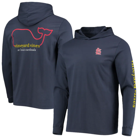 Vineyard Vines St. Louis Cardinals Navy Long Sleeve Logo Hoodie T-Shirt