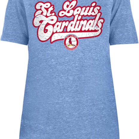 St Louis Cardinals Womens Light Blue Cooperstown Short Sleeve T-Shirt