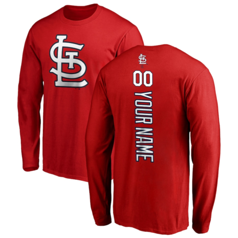 St. Louis Cardinals Fanatics Branded Personalized Playmaker Name & Number Long Sleeve T-Shirt – Red St. Louis Cardinals Fanatics Branded Personalized Playmaker Name & Number Long Sleeve T-Shirt – Red