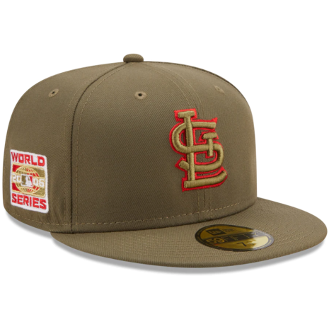 St. Louis Cardinals New Era 2006 World Series Scarlet Undervisor 59FIFTY Fitted Hat – Olive