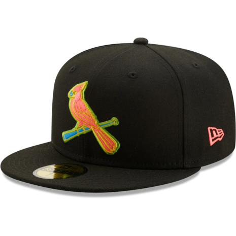 St. Louis Cardinals New Era Black Glow Undervisor 59FIFTY Fitted Hat