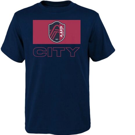 ST LOUIS CITY SC YOUTH NAVY BLUE STEEL SHORT SLEEVE T-SHIRT