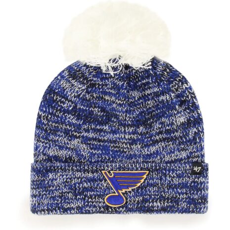 '47 St. Louis Blues Women's Blue Triple Cross Cuffed Knit Hat with Pom