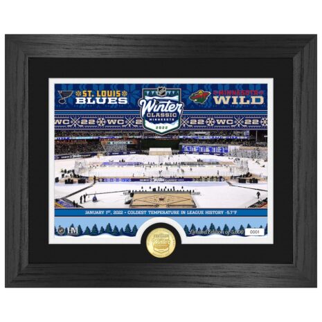Highland Mint St. Louis Blues vs. Minnesota Wild 2022 Winter Classic 13'' x 16'' Bronze Coin Photo Mint