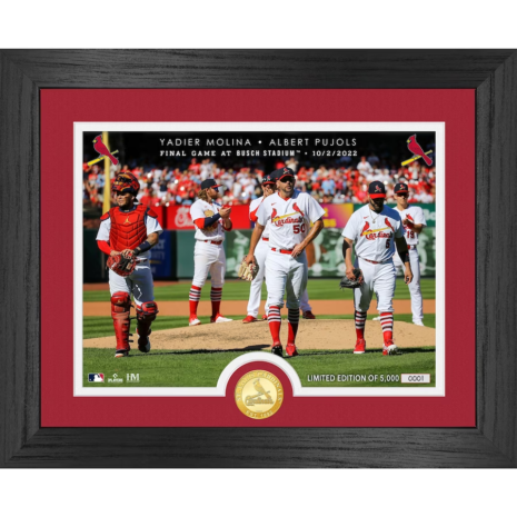 Highland Mint Yadier Molina & Albert Pujols St. Louis Cardinals 2022 MLB Final Home Game 13'' x 16'' Bronze Coin Photo Mint