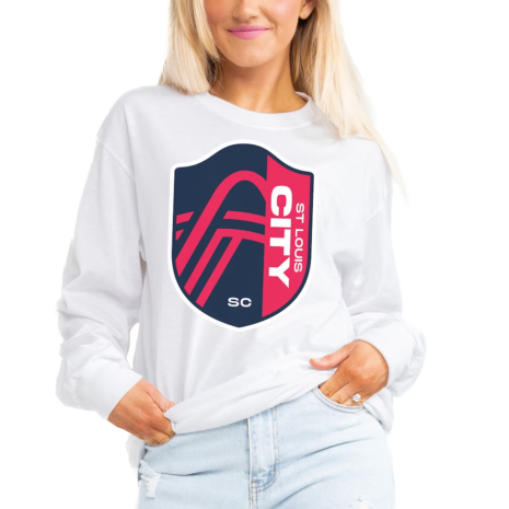 St. Louis City SC Gameday Couture Women's Boyfriend Fit Long Sleeve T-Shirt - White
