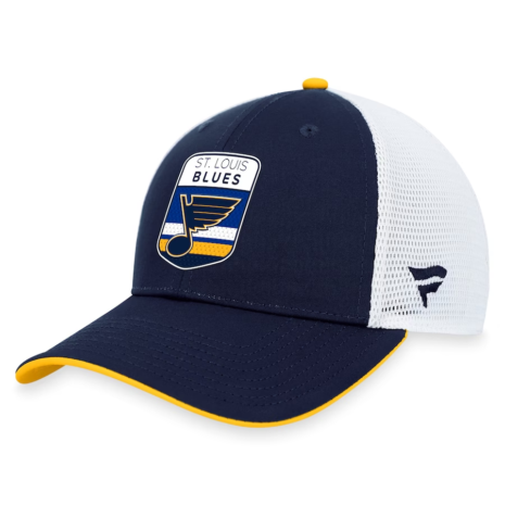 St. Louis Blues Fanatics Branded 2023 NHL Draft On Stage Trucker Adjustable Hat - Navy