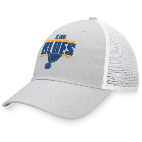 St. Louis Blues Fanatics Branded Team Trucker Snapback Hat - Heather Gray_White St. Louis Blues Fanatics Branded Team Trucker Snapback Hat - Heather Gray_White