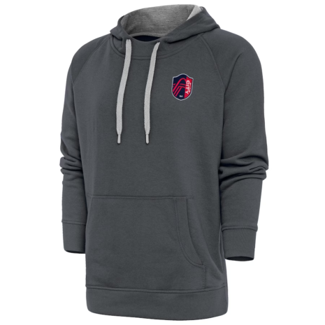 St. Louis City SC Antigua Logo Victory Pullover Hoodie - Charcoal