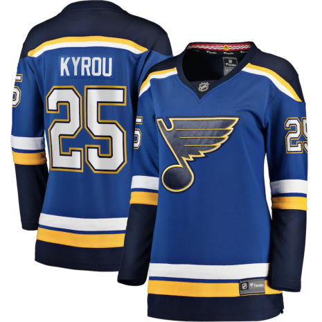 Jordan Kyrou St. Louis Blues Fanatics Branded Women's Home Breakaway Player Jersey - Blue Jordan Kyrou St. Louis Blues Fanatics Branded Women's Home Breakaway Player Jersey - Blue