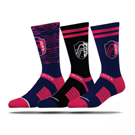 Men's Strideline St. Louis City SC Premium 3-Pack Knit Crew Socks Set