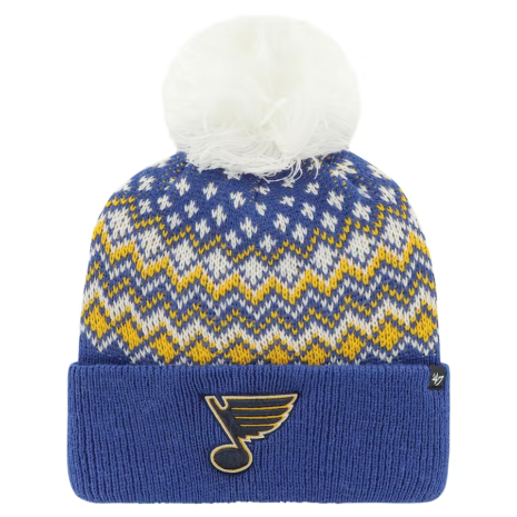 St. Louis Blues '47 Women's Elsa Cuffed Knit Hat with Pom - Blue