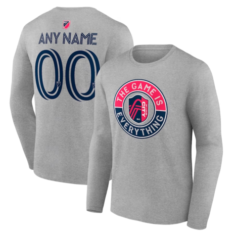St. Louis City SC Fanatics Branded The Game Is Everything Personalized Any Name & Number Long Sleeve T-Shirt - Heather Gray