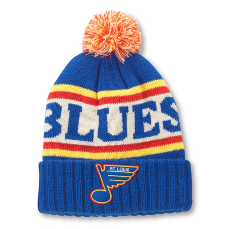 St. Louis Blues American Needle Pillow Line Cuffed Knit Hat with Pom - Blue_White