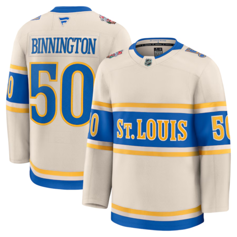 Jordan Binnington St. Louis Blues Fanatics 2025 NHL Winter Classic Premium Player Jersey - Cream