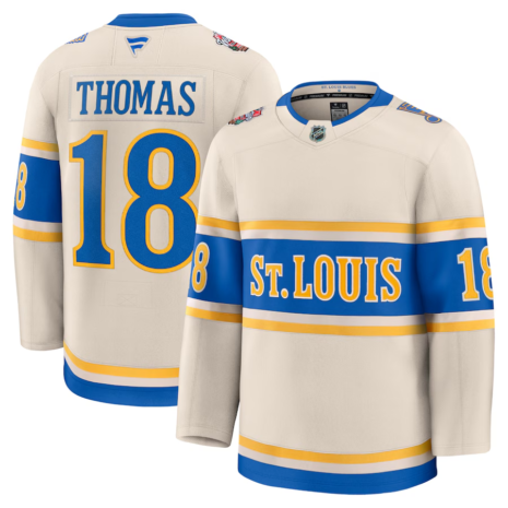 Robert Thomas St. Louis Blues Fanatics 2025 NHL Winter Classic Premium Player Jersey - Cream