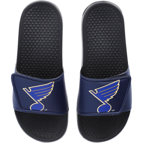 FOCO St. Louis Blues Youth Colorblock Big Logo Legacy Slide Sandals