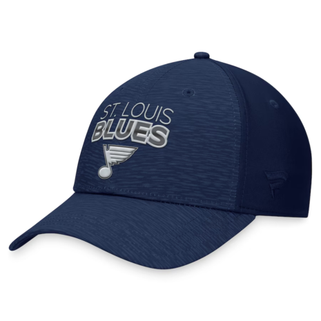 Fanatics St. Louis Blues Navy Authentic Pro Road Stack Logo Flex Hat
