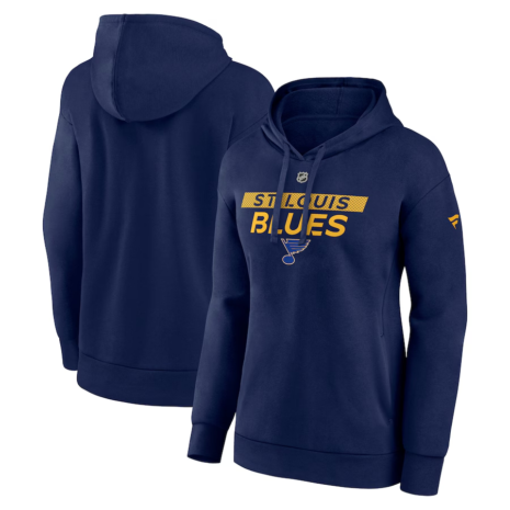 Fanatics St. Louis Blues Women's Navy Authentic Pro Core Primary Fleece Pullover Hoodie