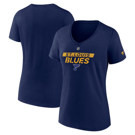 Fanatics St. Louis Blues Women's Navy Authentic Pro Core Primary V-Neck T-Shirt