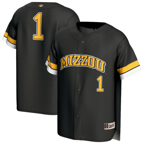 GameDay Greats #1 Missouri Tigers Youth Black Lightweight Collegiate Baseball Fashion Jersey