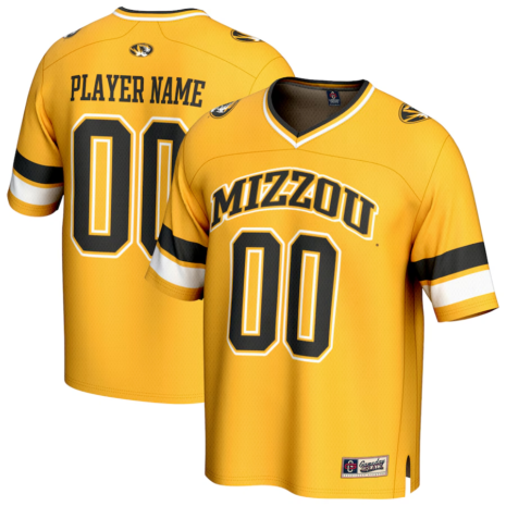 GameDay Greats Missouri Tigers Unisex Gold NIL Pick-A-Player Football Fashion Jersey