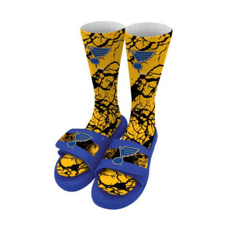 ISlide St. Louis Blues Youth Distressed Socks & Slide Sandals Bundle