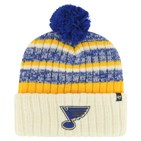 Men's St. Louis Blues '47 Cream Tavern Cuffed Knit Hat with Pom Men's St. Louis Blues '47 Cream Tavern Cuffed Knit Hat with Pom