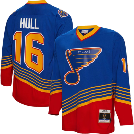Mitchell & Ness Brett Hull St. Louis Blues Blue 1995_96 Blue Line Player Jersey (1)