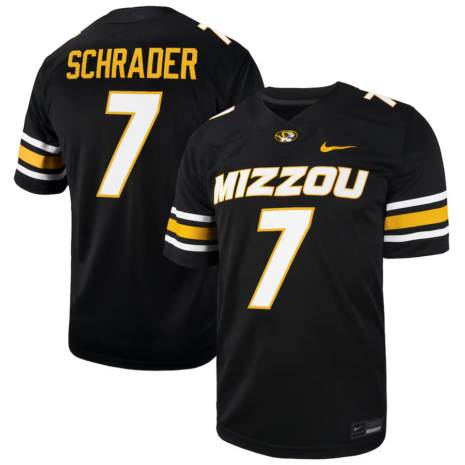 Nike Cody Schrader Missouri Tigers Black NIL Football Game Jersey