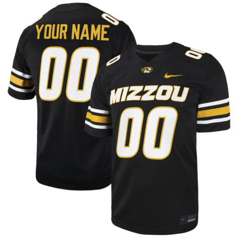 Nike Missouri Tigers Black Custom Football Game Jersey