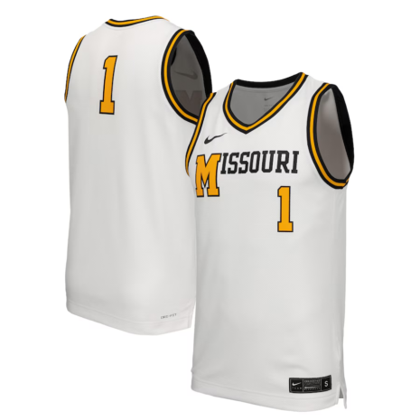 Nike Missouri Tigers White Retro Replica Basketball Jersey