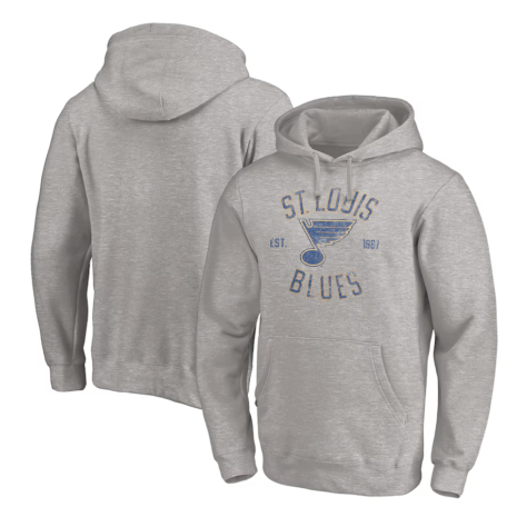 St. Louis Blues Heather Gray Heritage Pullover Hoodie