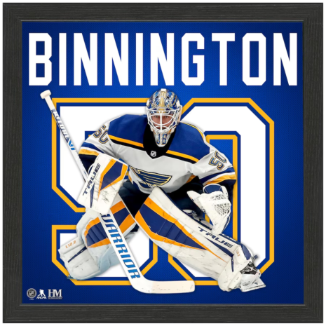 St. Louis Blues Jordan Binnington Highland Mint 13'' x 13'' Impact Jersey Framed Photo