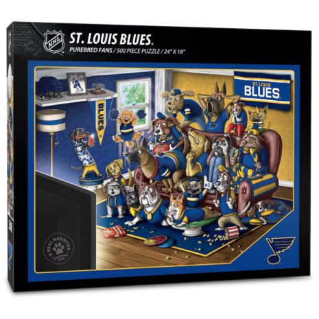 St. Louis Blues Purebred Fans 18'' x 24'' A Real Nailbiter 500-Piece Puzzle (1)