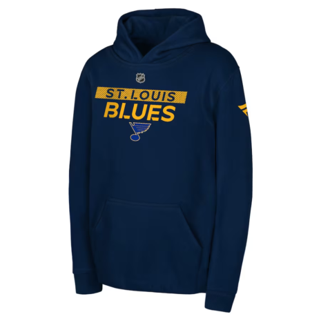 St. Louis Blues Youth Blue Authentic Pro Wordmark Fleece Pullover Hoodie