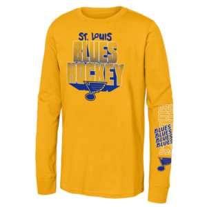 St. Louis Blues Youth Gold Standout Long Sleeve T-Shirt