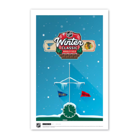 St. Louis Blues vs. Chicago Blackhawks 2025 NHL Winter Classic 11_ x 17_ Limited Edition Minimalist Poster Print