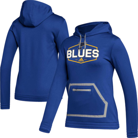 adidas St. Louis Blues Women's Blue Team Pullover Hoodie