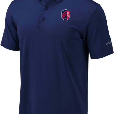 Columbia St Louis City SC Mens Navy Blue Drive Short Sleeve Polo