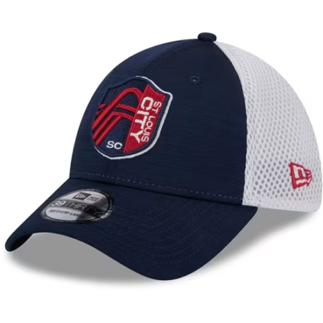 New Era St Louis City SC Mens Navy Blue Game Day TC Distinct 2T 39THIRTY Flex Hat