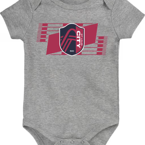 St Louis City SC Baby Grey Hold Up Short Sleeve One Piece