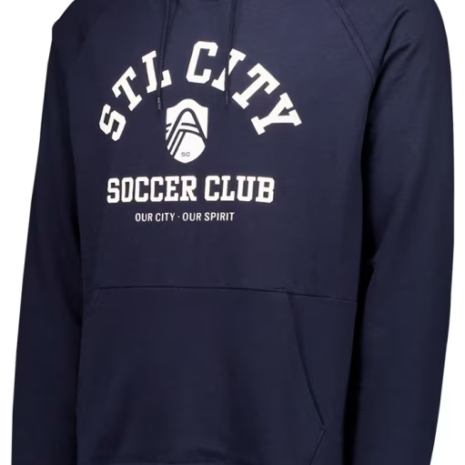 St Louis City SC Mens Navy Blue Heart and Soul Long Sleeve Hoodie